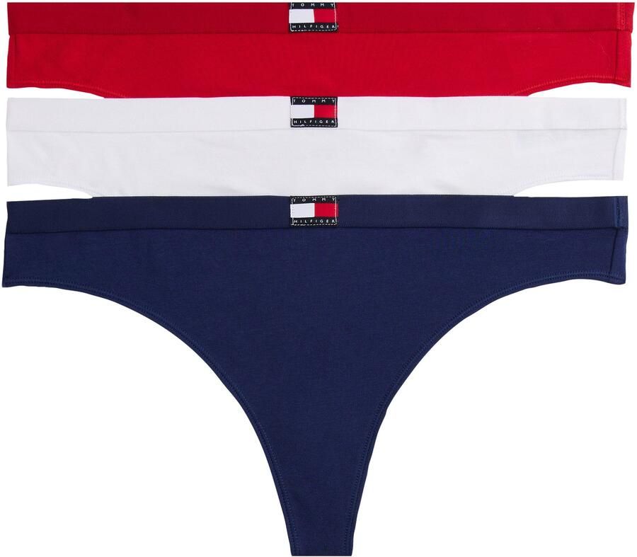 Tommy Hilfiger Underwear String 3 PACK THONG (EXT.SIZES) basic elastische band effen (3 stuks) - Foto 6
