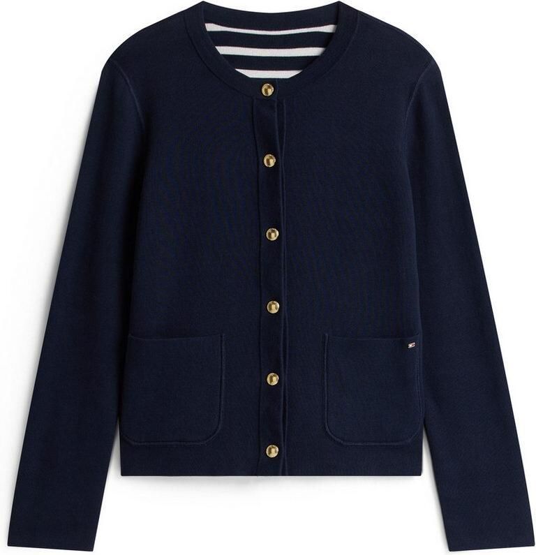 Tommy Hilfiger Aan twee kanten te dragen regular fit cardigan van katoenmix