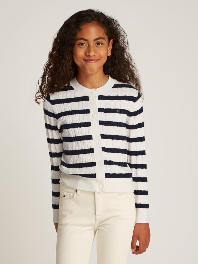 Tommy Hilfiger Vest MINI CABLE CARDIGAN met klein kabelpatroon - Foto 3