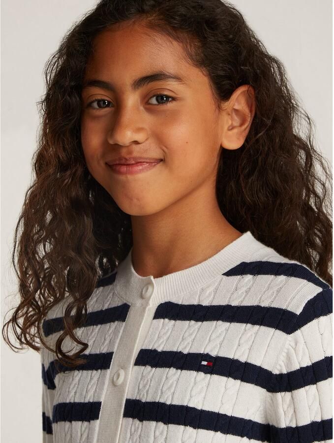 Tommy Hilfiger Vest MINI CABLE CARDIGAN met klein kabelpatroon