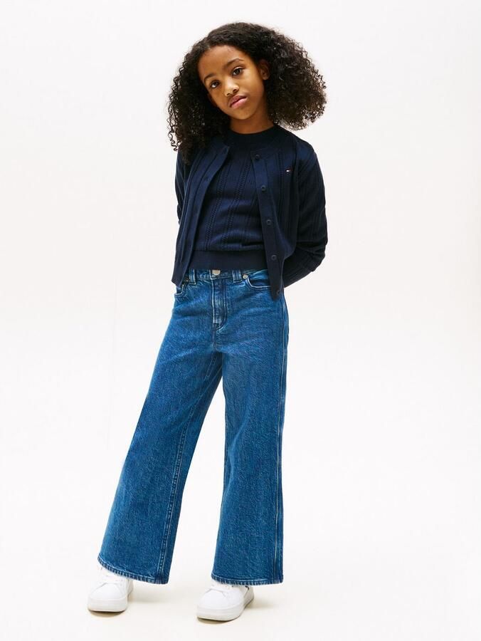 Tommy Hilfiger Vest POINTELLE CARDIGAN LS voor kinderen tot 16 jaar met schattig patroon - Foto 3