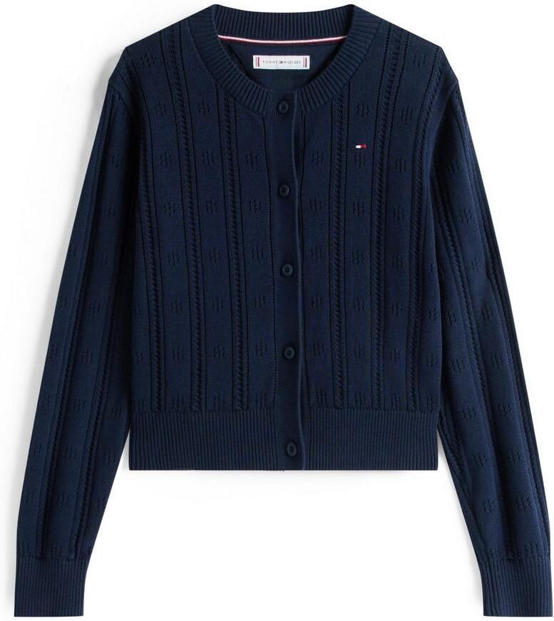 Tommy Hilfiger Vest POINTELLE CARDIGAN LS voor kinderen tot 16 jaar met schattig patroon - Foto 2