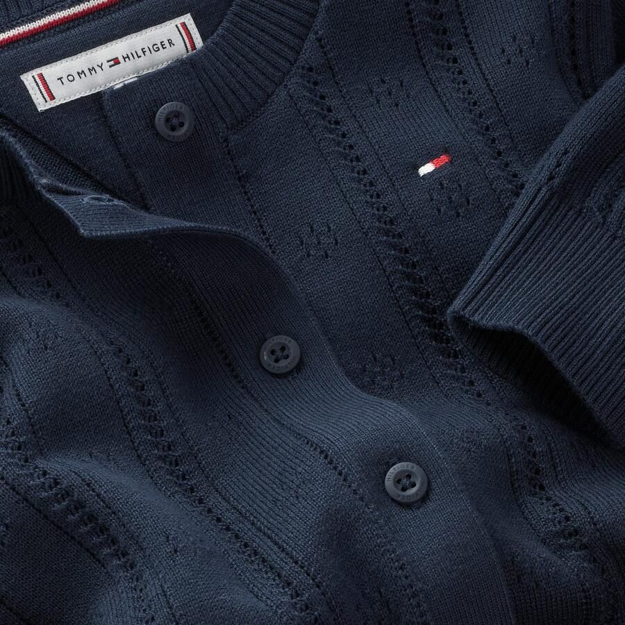 Tommy Hilfiger Vest POINTELLE CARDIGAN LS voor kinderen tot 16 jaar met schattig patroon