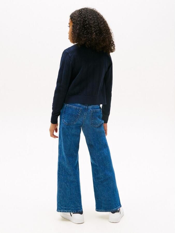 Tommy Hilfiger Vest POINTELLE CARDIGAN LS voor kinderen tot 16 jaar met schattig patroon - Foto 4