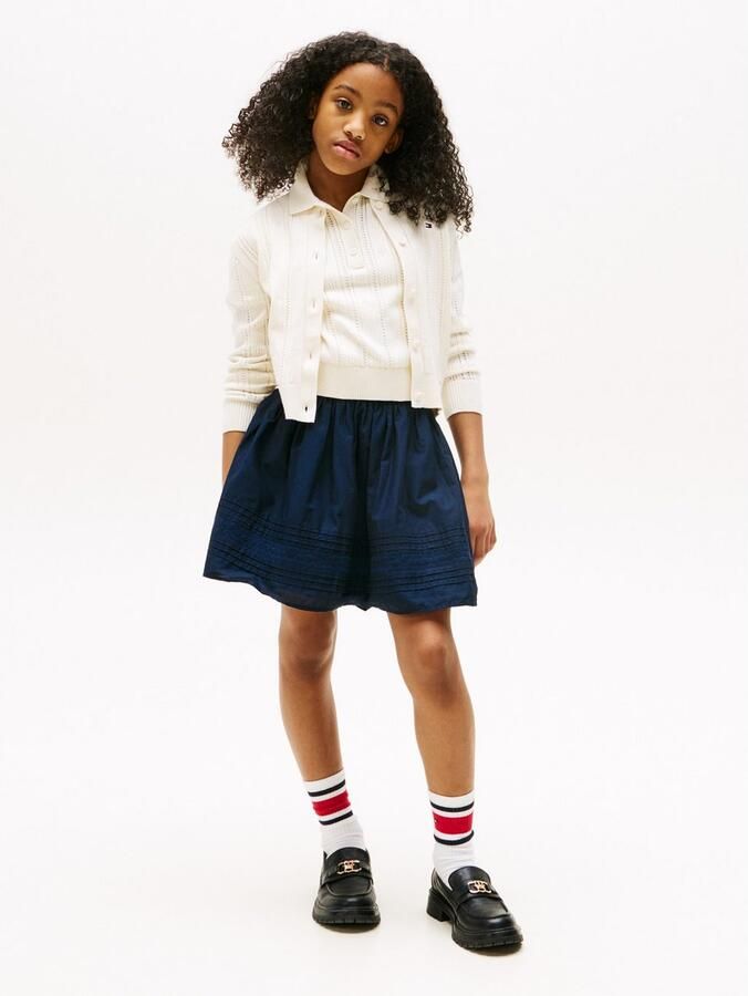 Tommy Hilfiger Vest POINTELLE CARDIGAN LS voor kinderen tot 16 jaar met schattig patroon - Foto 3