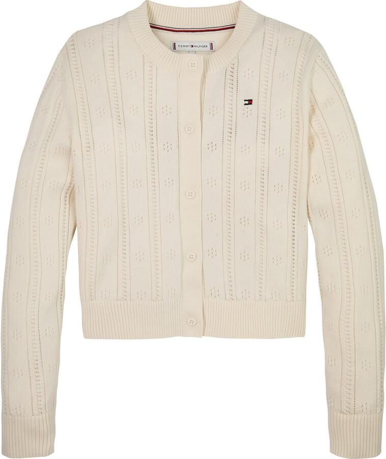 Tommy Hilfiger Vest POINTELLE CARDIGAN LS voor kinderen tot 16 jaar met schattig patroon