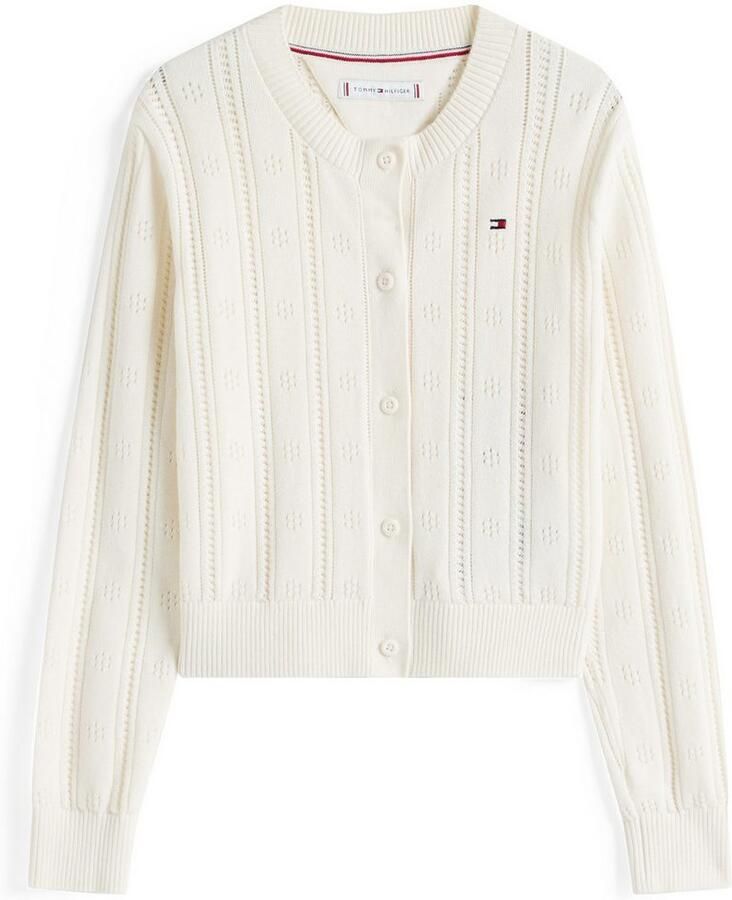 Tommy Hilfiger Vest POINTELLE CARDIGAN LS voor kinderen tot 16 jaar met schattig patroon - Foto 2