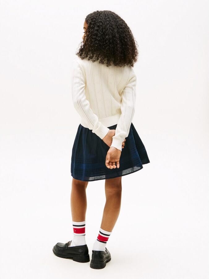 Tommy Hilfiger Vest POINTELLE CARDIGAN LS voor kinderen tot 16 jaar met schattig patroon - Foto 4