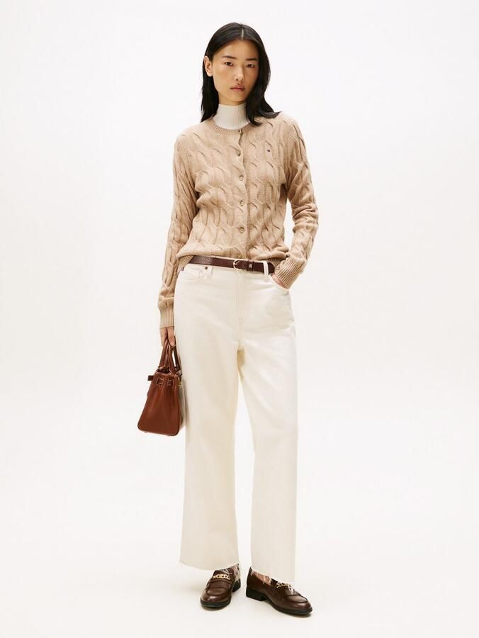 Tommy Hilfiger Vest SOFT WOOL CABLE C-NK LS CARDIGAN met kabelpatroon van zuivere wol - Foto 3