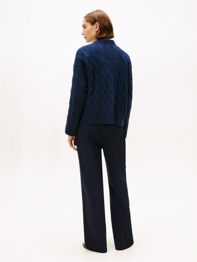 Tommy Hilfiger Vest SOFT WOOL CABLE CARDIGAN met kabelpatroon van zuivere wol - Foto 4