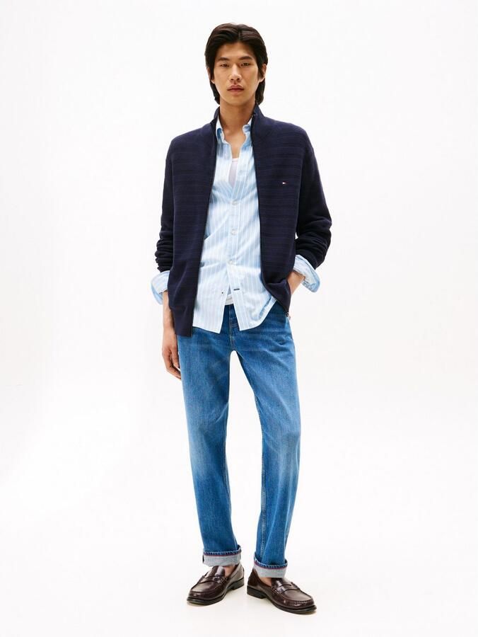 Tommy Hilfiger Vest STRIPE STRUCTURE modieus breipatroon opstaande kraag - Foto 4