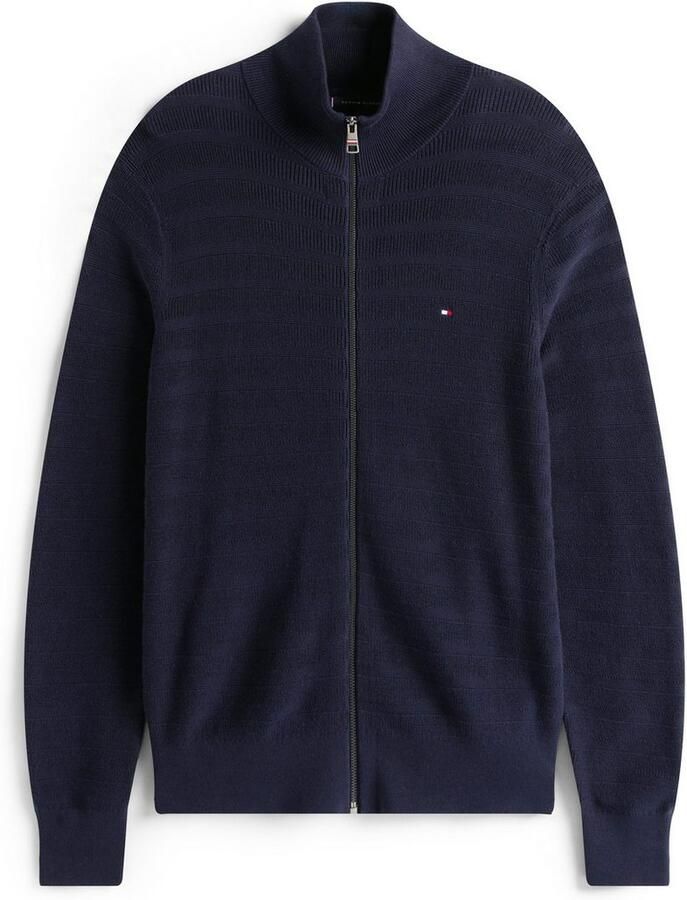 Tommy Hilfiger Vest STRIPE STRUCTURE modieus breipatroon opstaande kraag - Foto 3