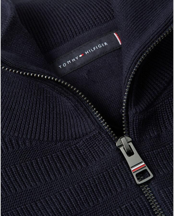 Tommy Hilfiger Vest STRIPE STRUCTURE modieus breipatroon opstaande kraag