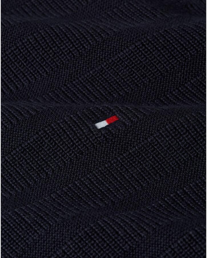 Tommy Hilfiger Vest STRIPE STRUCTURE modieus breipatroon opstaande kraag - Foto 2