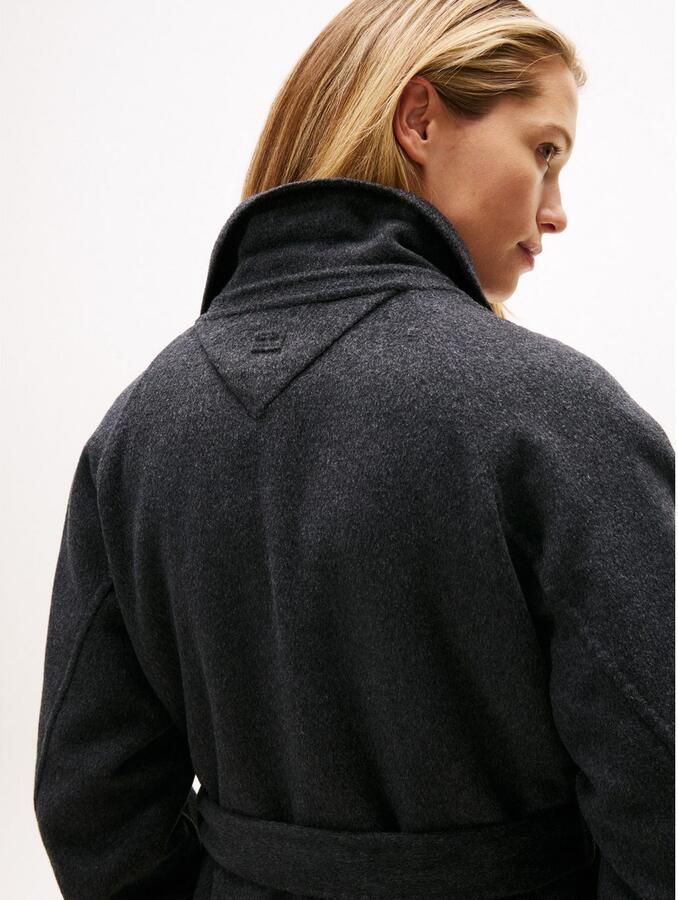 Tommy Hilfiger Wollen jas DF WOOL REG BELTED MIDI COAT