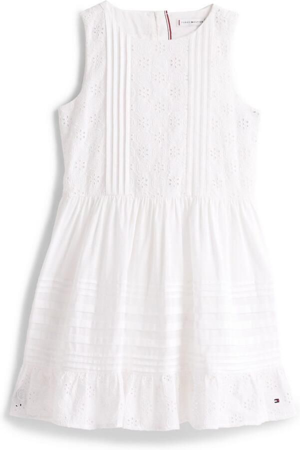Tommy Hilfiger Zomerjurk EMBROIDERED COTTON DRESS SLVLS met delicate gaatjesborduursel met biezen - Foto 8