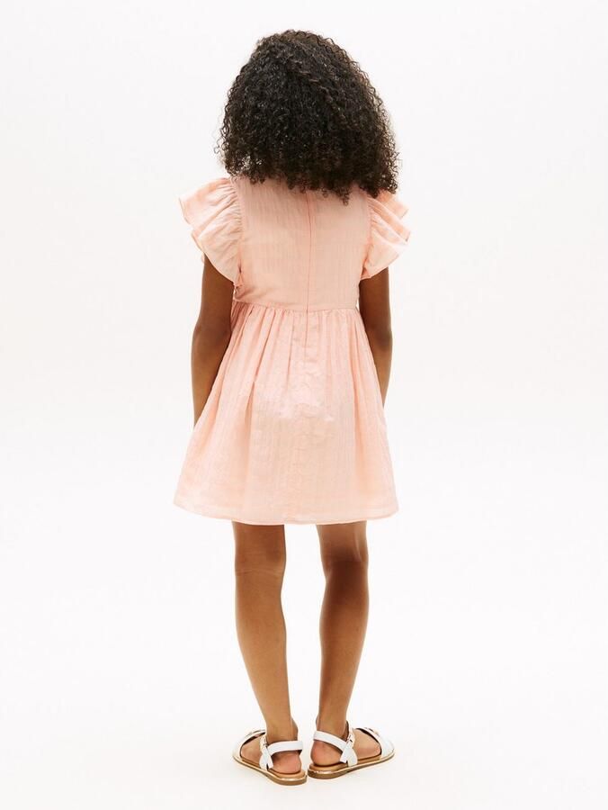 Tommy Hilfiger Zomerjurk TEXTURED COTTON DRESS SS met vleugel mouwen met structuur - Foto 2