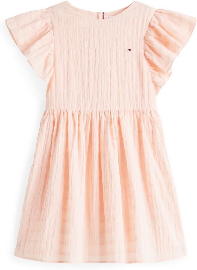 Tommy Hilfiger Zomerjurk TEXTURED COTTON DRESS SS met vleugel mouwen met structuur - Foto 7