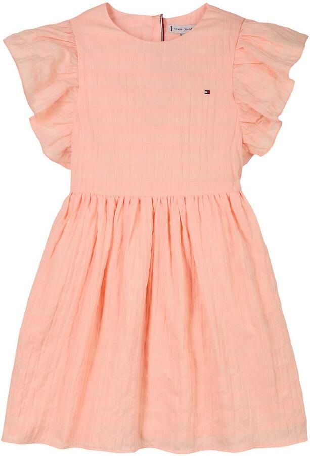 Tommy Hilfiger Zomerjurk TEXTURED COTTON DRESS SS met vleugel mouwen met structuur - Foto 9