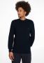 Tommy Hilfiger Donkerblauwe Trui Exaggerated Structure Crew Neck - Thumbnail 4