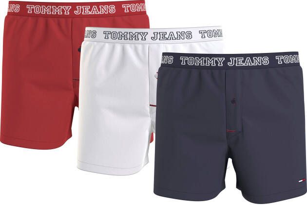 Tommy Hilfiger Underwear Boxershort 3P WOVEN BOXER met elastische tommy jeans-logoband (3 stuks Set van 3)