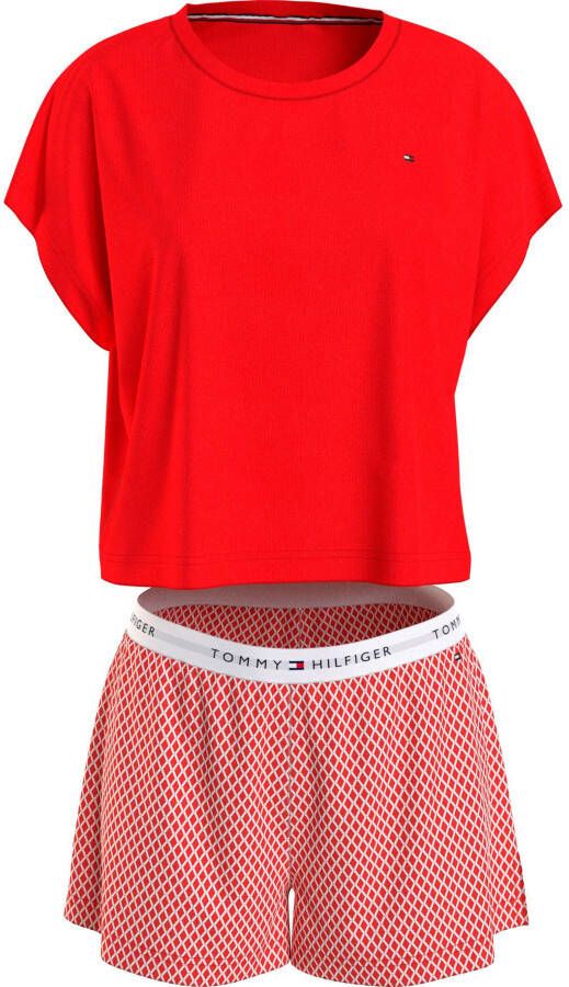 Tommy Hilfiger Underwear Pyjama SHORT SLEEVE PJ SET CTN met elastische band (2-delig)