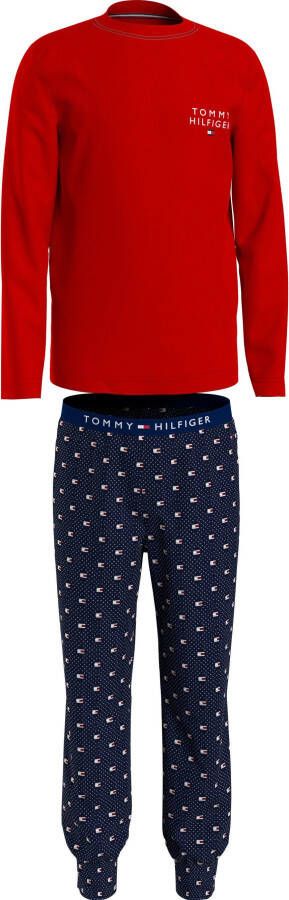 Tommy Hilfiger Underwear Pyjama LS LONG PANTS PJ SET PRINT met tommy hilfiger-branding (2-delig)
