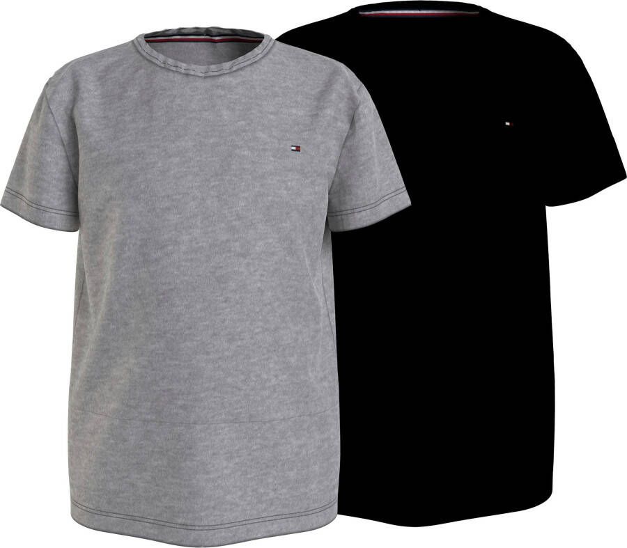 Tommy Hilfiger Underwear Shirt met korte mouwen met tommy hilfiger-logo-borduursel (2-delig Set van 2)