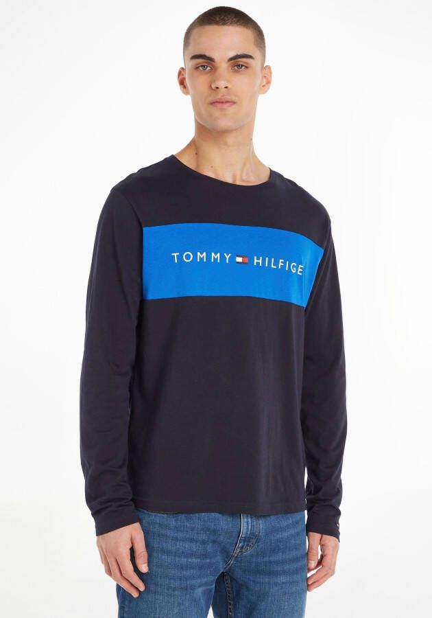 Tommy Hilfiger Underwear Shirt met lange mouwen met th-opschrift in contrastkleurige blokstrepen