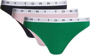 Tommy Jeans String met logo in band in een set van 3 stuks model 'THONG'