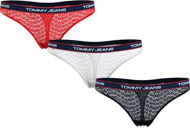 Tommy Hilfiger Underwear T-string TJ 3P THONG LACE met elastische band (3 stuks Set van 3)