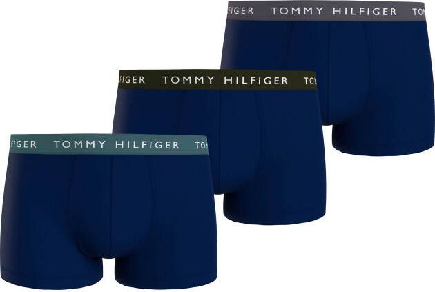 Tommy Hilfiger Blauwe Katoenen Trunks Tri-Pack Elastische Tailleband Multicolor Heren
