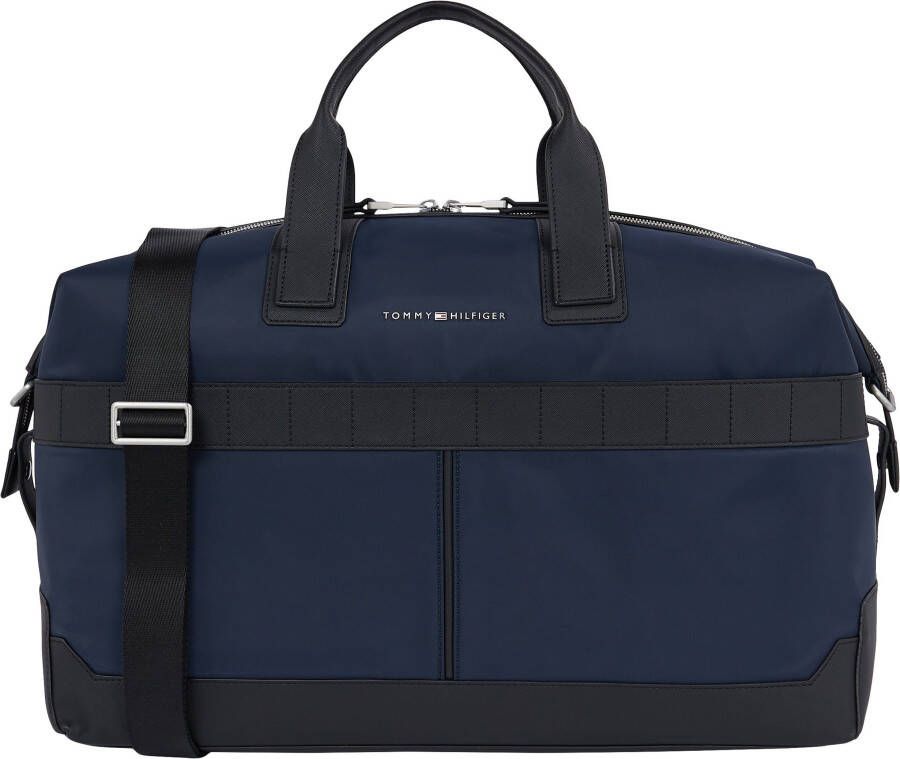 Tommy Hilfiger Elevated Weekender Blauwe Textiel Tas Blue