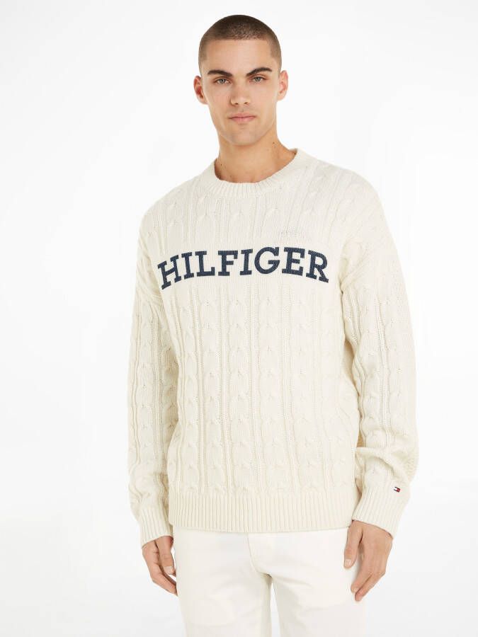 Tommy Hilfiger Wollen trui CABLE MONOTYPE CREW NECK