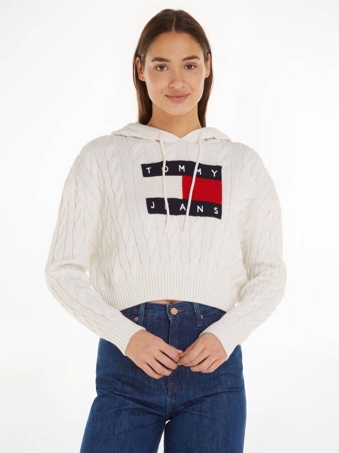 TOMMY JEANS Capuchontrui TJW CENTER FLAG CABLE HOODIE