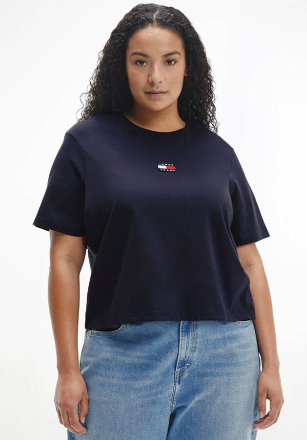 Tommy Jeans Curve Shirt met ronde hals TJW CRV TOMMY CENTER BADGE TEE met tommy jeans-logoborduursel