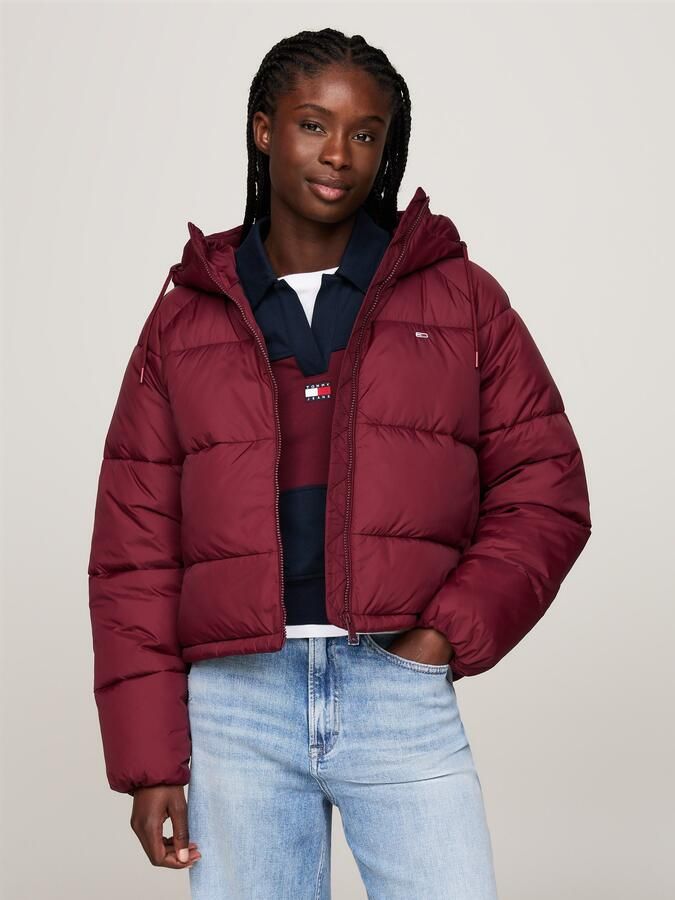 Tommy Jeans Curve Gewatteerde jas JW ASPEN PUFFER EXT met hoge kraag capuchon paspelzakken - Foto 4
