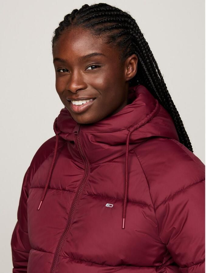 Tommy Jeans Curve Gewatteerde jas JW ASPEN PUFFER EXT met hoge kraag capuchon paspelzakken