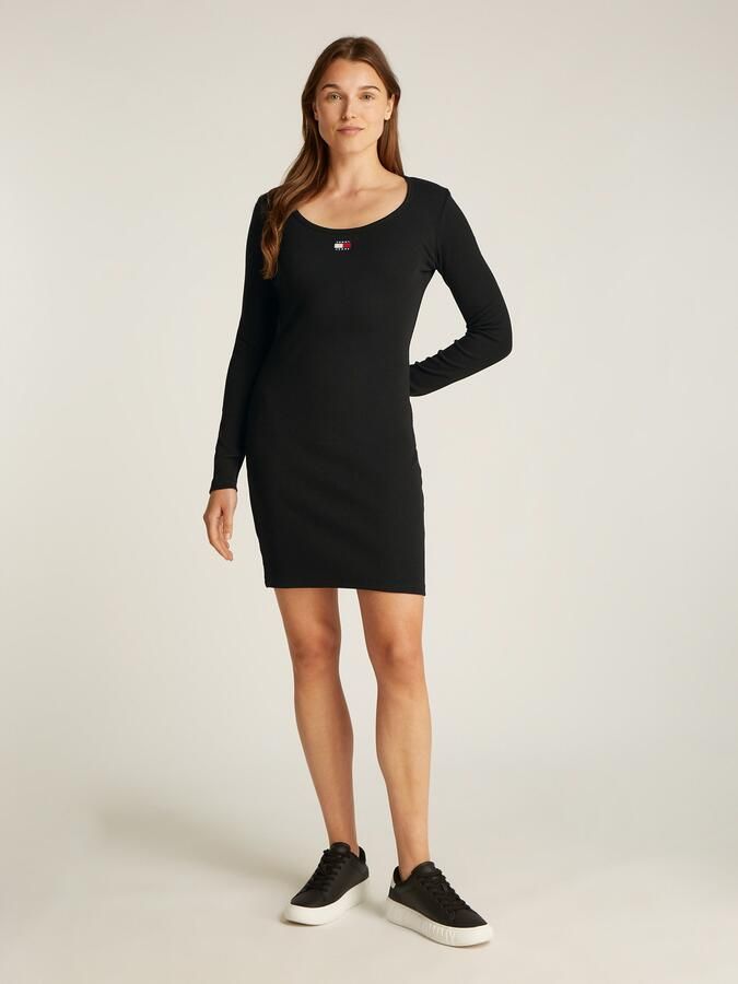 Tommy Jeans Curve Jerseyjurk TJW BADGE RIB BODYCON DRESS EXT in grote maten ribstof bodycon - Foto 5