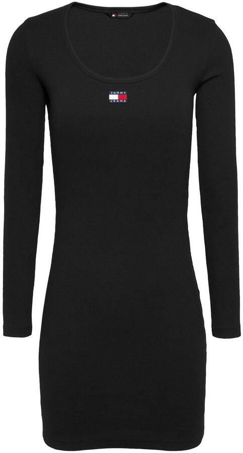 Tommy Jeans Curve Jerseyjurk TJW BADGE RIB BODYCON DRESS EXT in grote maten ribstof bodycon - Foto 4