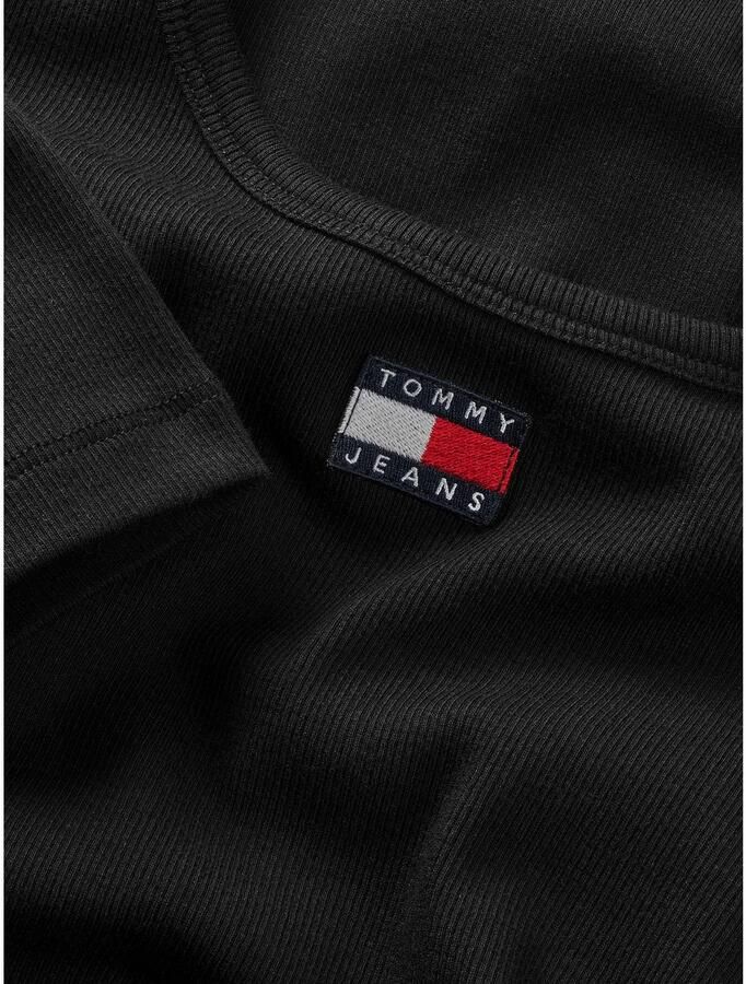 Tommy Jeans Curve Jerseyjurk TJW BADGE RIB BODYCON DRESS EXT in grote maten ribstof bodycon