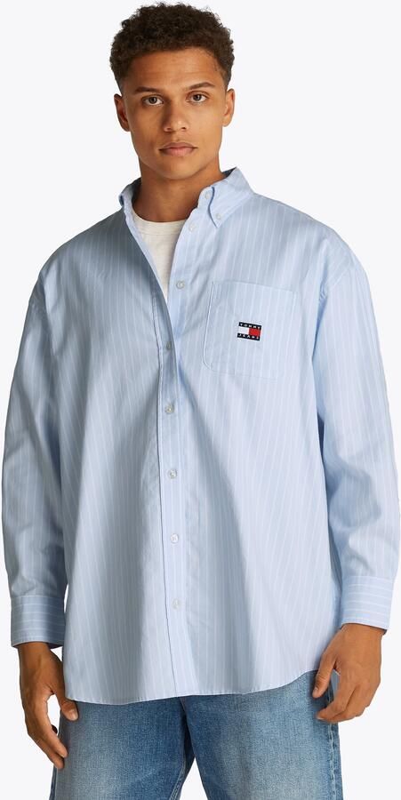 Tommy Jeans Curve Overhemdblouse TJW OVS BADGE OXFORD SHIRT EXT in grote maten oxford kwaliteit oversized logo-badge - Foto 4