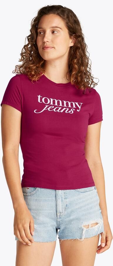 Tommy Jeans Curve Shirt met ronde hals Shirt TJW SLIM ESSENTIAL in grote maten logoprint op borsthoogte met logoborduring - Foto 4
