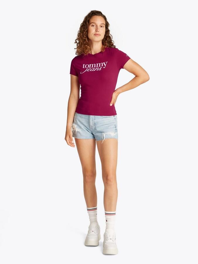 Tommy Jeans Curve Shirt met ronde hals Shirt TJW SLIM ESSENTIAL in grote maten logoprint op borsthoogte met logoborduring - Foto 2