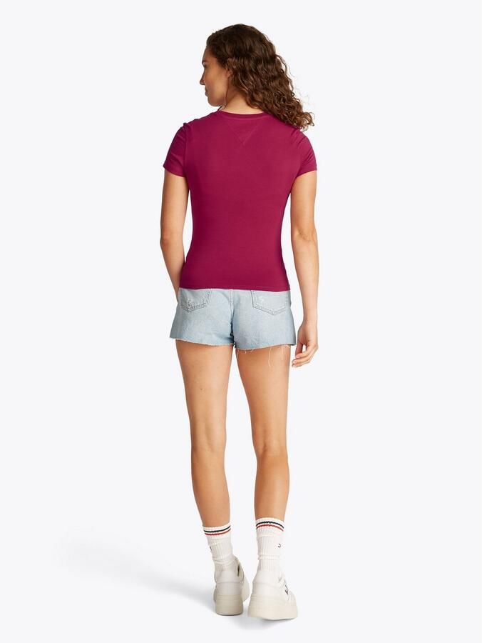 Tommy Jeans Curve Shirt met ronde hals Shirt TJW SLIM ESSENTIAL in grote maten logoprint op borsthoogte met logoborduring - Foto 3