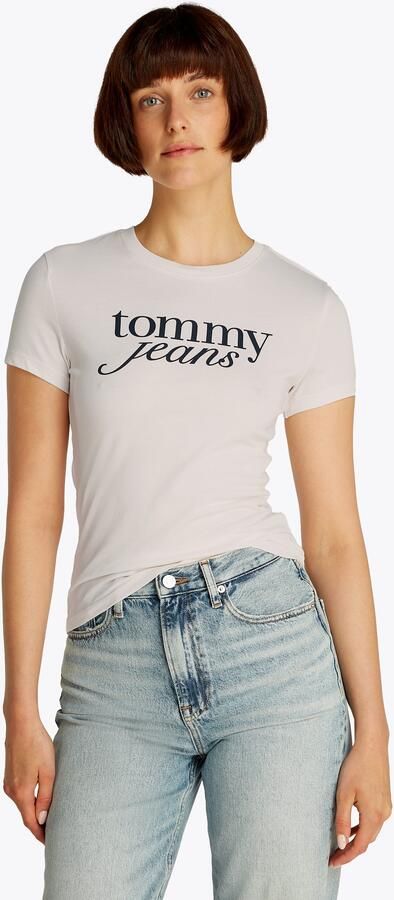 Tommy Jeans Curve Shirt met ronde hals Shirt TJW SLIM ESSENTIAL in grote maten logoprint op borsthoogte met logoborduring - Foto 5