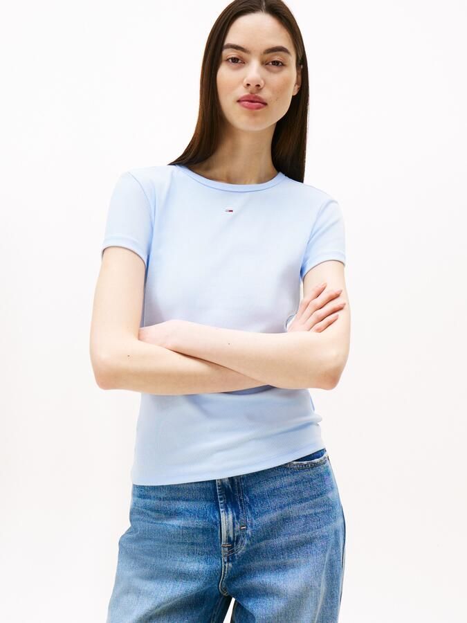 TOMMY JEANS Dames Tops & T-shirts Tjw Slim Essential Rib Ss Ext Lichtblauw - Foto 9