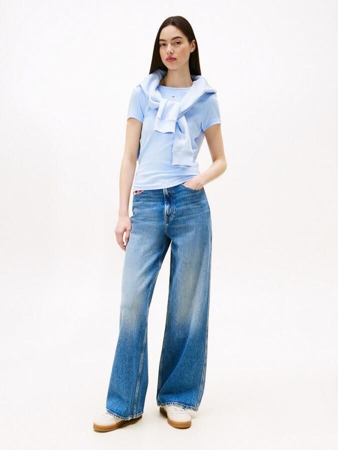 TOMMY JEANS Dames Tops & T-shirts Tjw Slim Essential Rib Ss Ext Lichtblauw - Foto 7