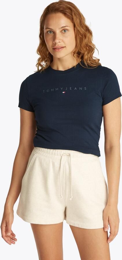 Tommy Jeans Curve T-shirt TJW SLIM TONAL LINEAR TEE EXT in grote maten logo-print figuuraccentuerend - Foto 5