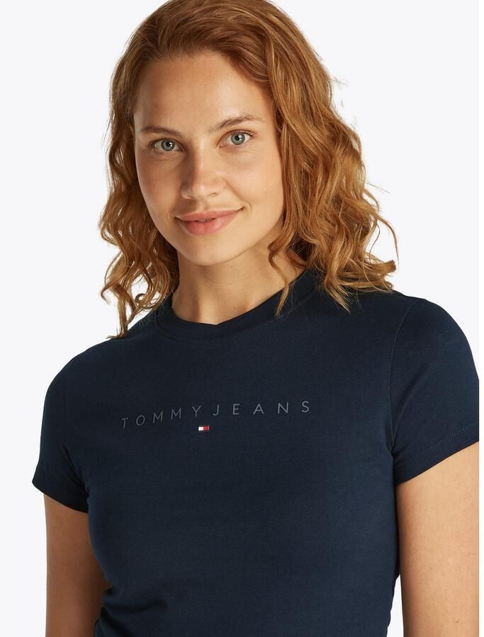 Tommy Jeans Curve T-shirt TJW SLIM TONAL LINEAR TEE EXT in grote maten logo-print figuuraccentuerend - Foto 2